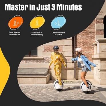 INMOTION E20 Electric Unicycle Hoverboard for Beginners – 14" Wheel, 900W Motor, 18.6 Miles Range, 12.5mph, UL2272 Certified – Lightweight & Safe Self-Balancing Scooter